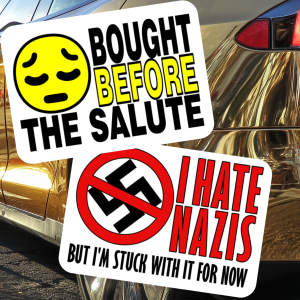 TESLA ANTI-NAZI BUMPER STICKERS